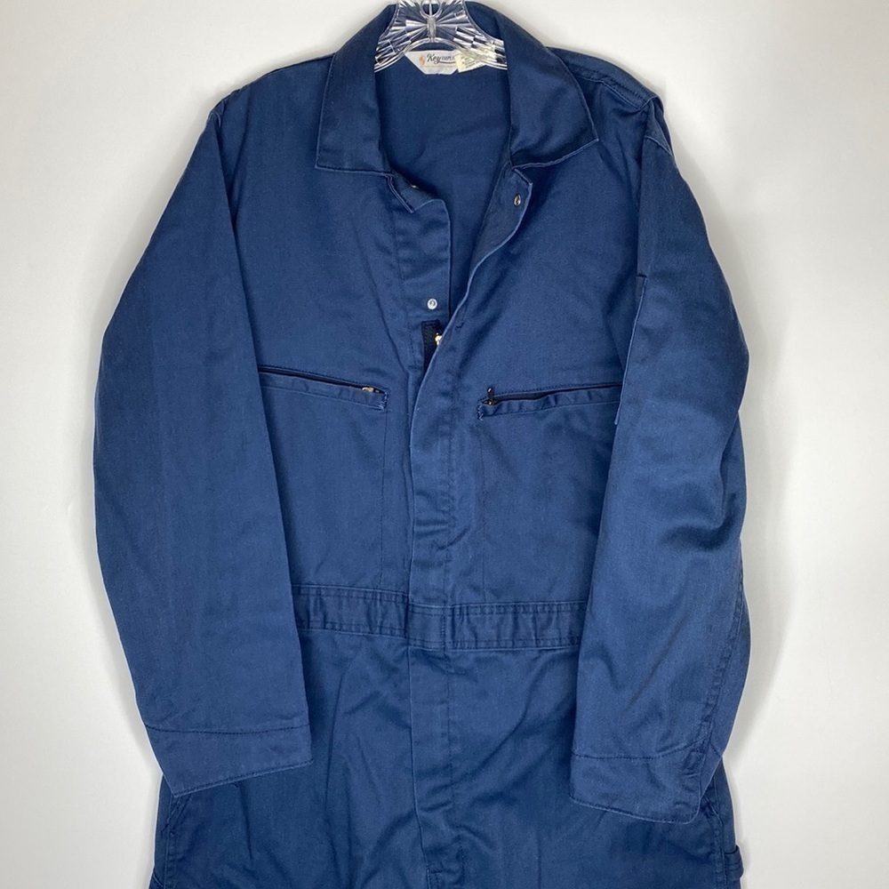 Vintage Key Imperial Blue Coveralls USA Workwear Mechanic Size 44 Long - Picture 2 of 10